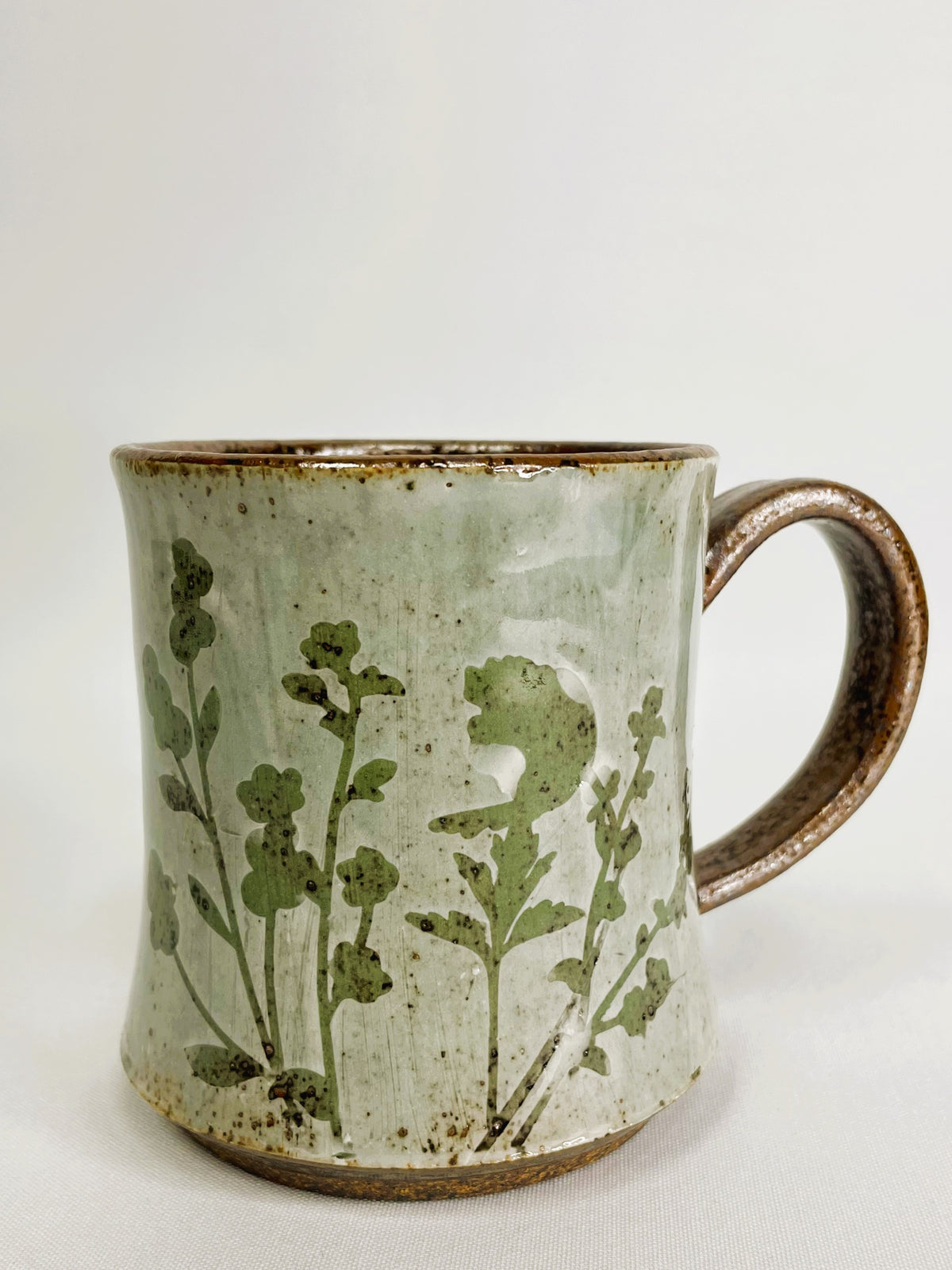 14 oz Green Wild Flower Mug By Shona Helstrom