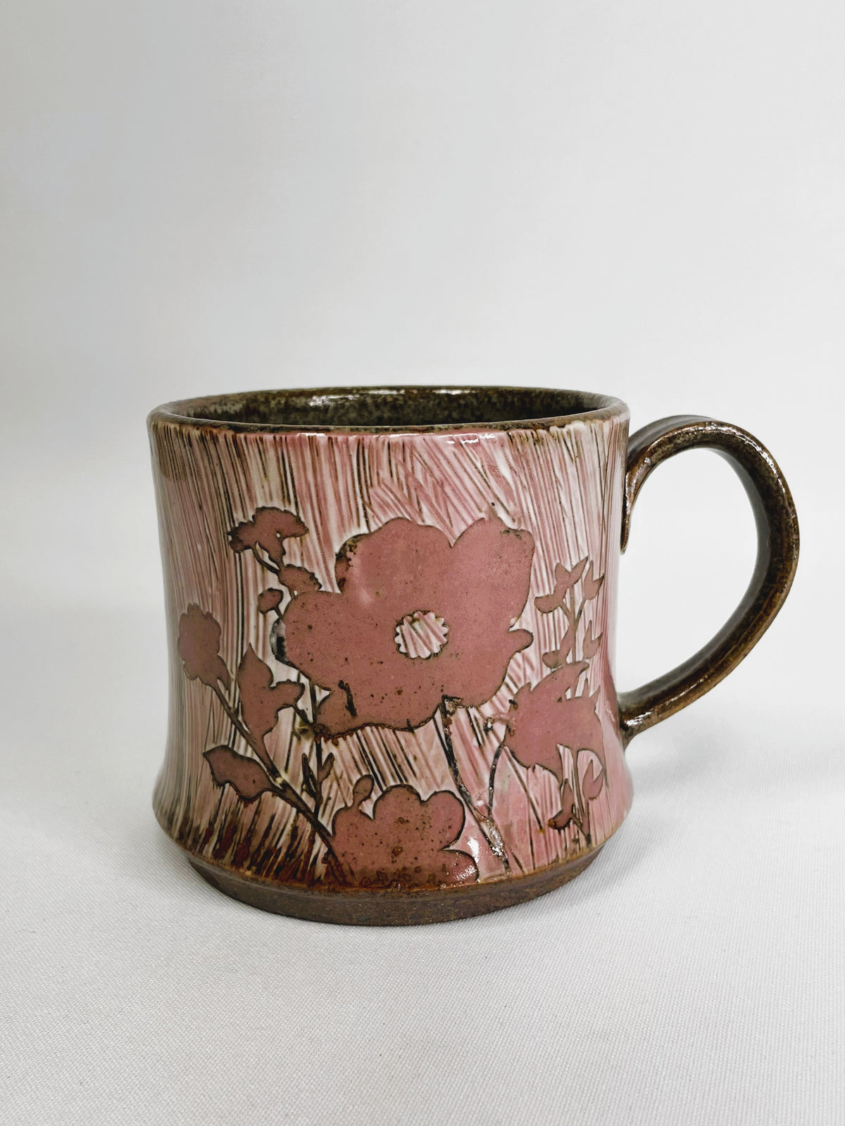 14 oz Red Wild Flower Mug By Shona Helstrom