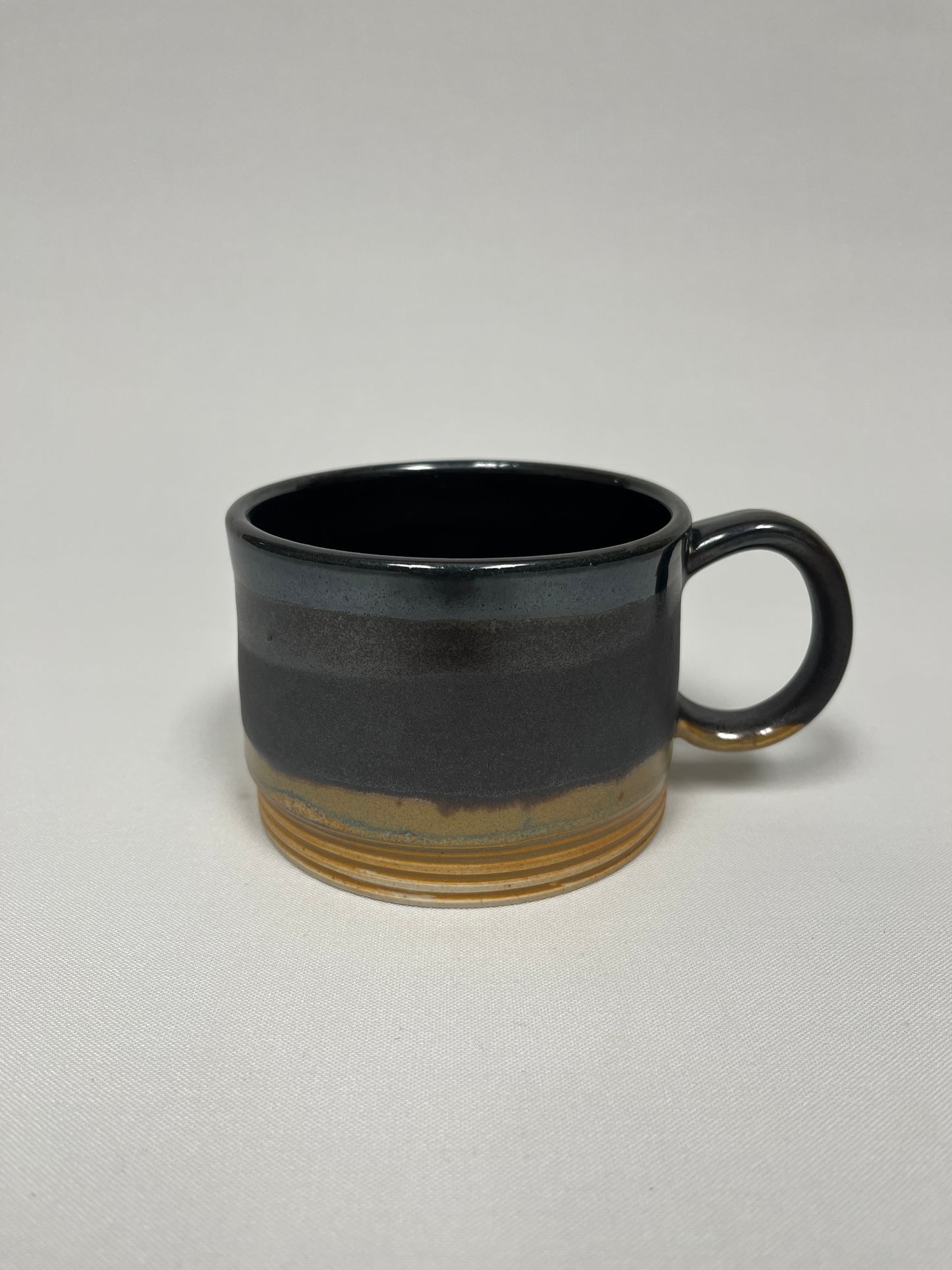 Mustard and metal Mug by Lynne Mulvihill