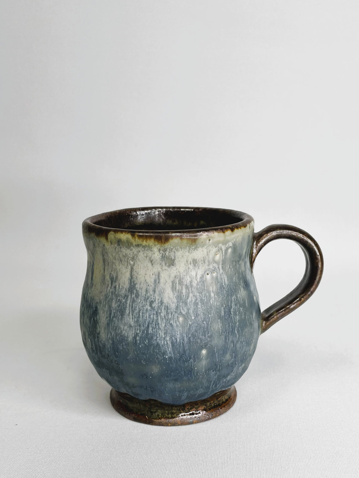 8 oz Blue Fluxed Espresso Mug By Shona Helstrom