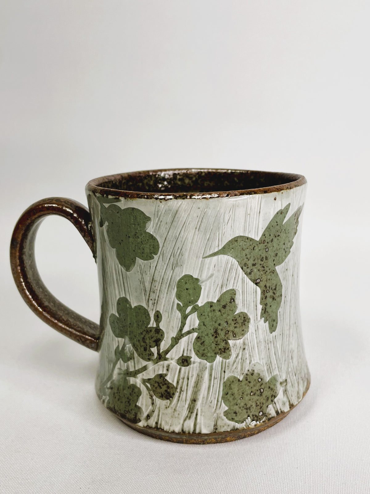 14 oz Green Wild Flower Mug By Shona Helstrom