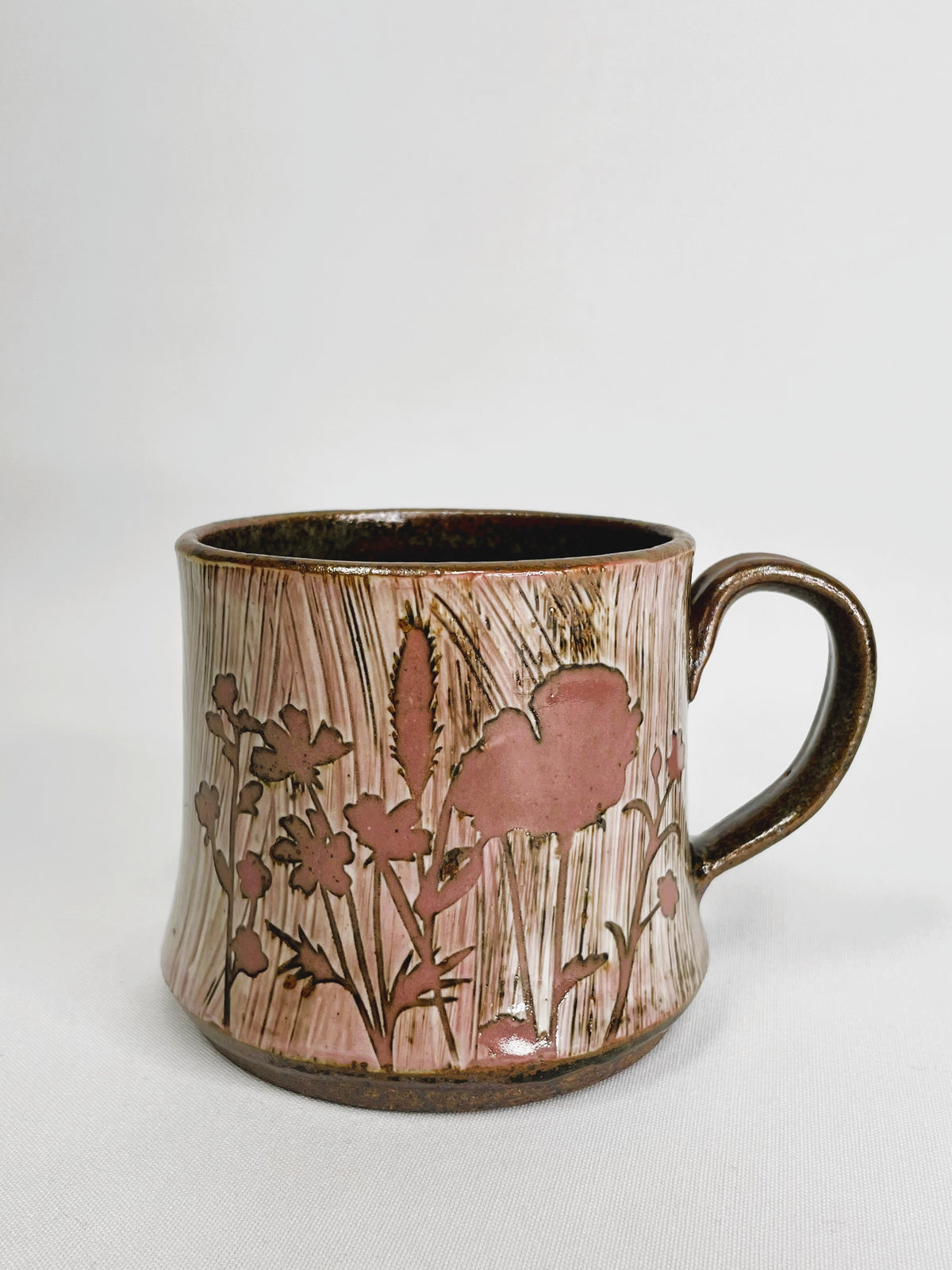 14 oz Red Wild Flower Mug By Shona Helstrom
