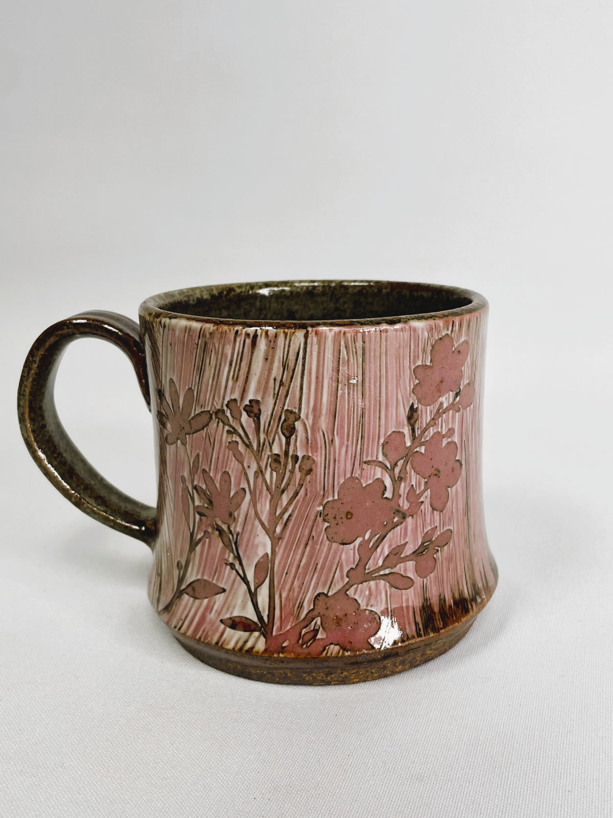14 oz Red Wild Flower Mug By Shona Helstrom