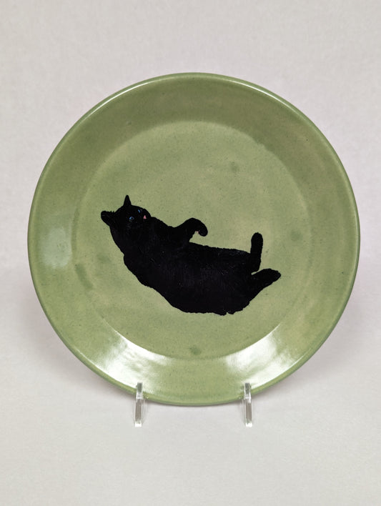 Green Cat Plate by Kevin Stafford