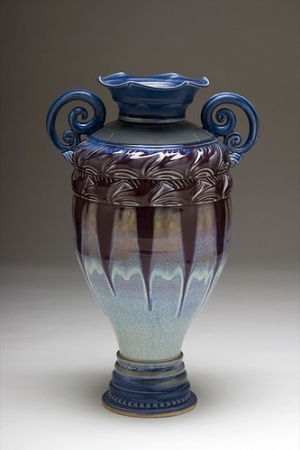 Burgundy and Blue Vase                        
